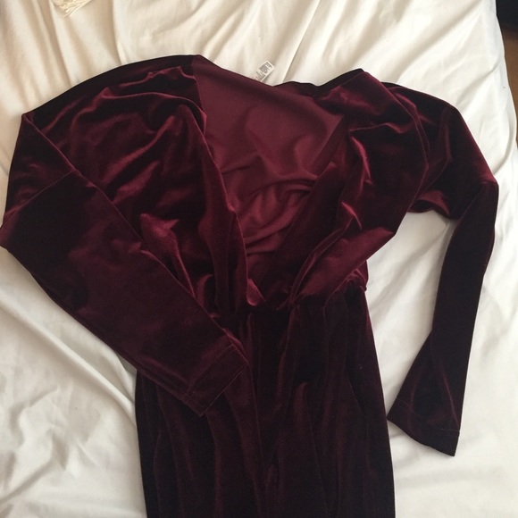American apparel deep cut velvet jumpsuit