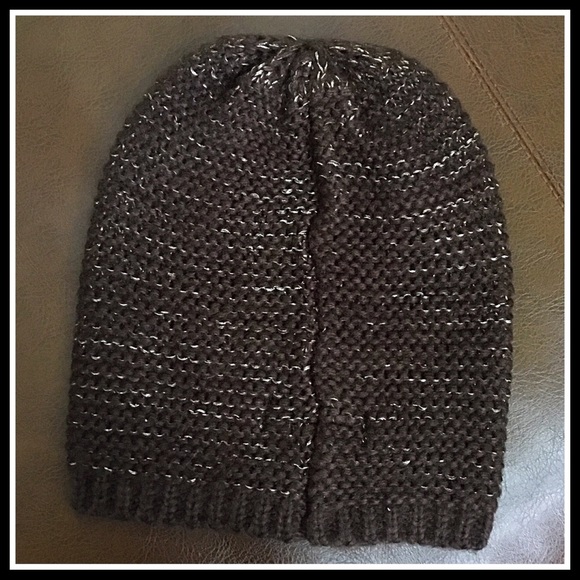 STEVE MADDEN METALLIC THREAD BROWN KNIT BEANIE HAT - Picture 6 of 8