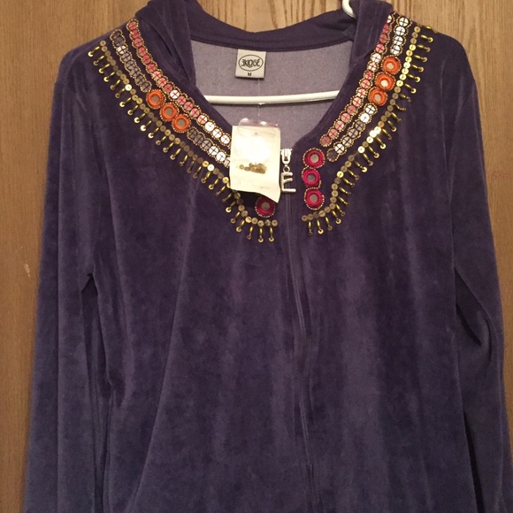 Navy blue velvet hoodie