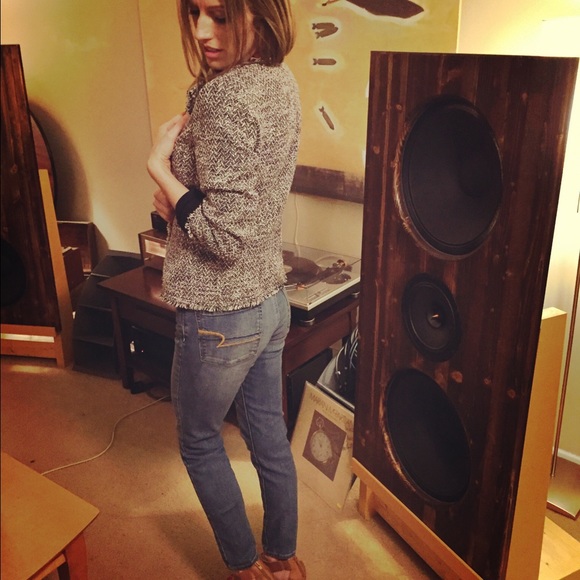 EUC Ann Taylor Navy Refined Tweed Blazer - Picture 2 of 4