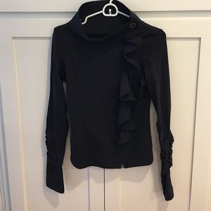 Karma black ruffle jacket, size small