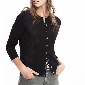 NWT Merino wool lace crewneck cardigan