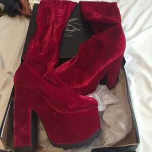 Yru Velvet thigh high boots