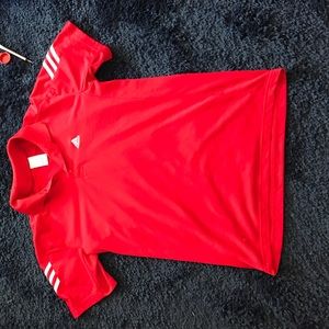 Adidas red polo like new size small