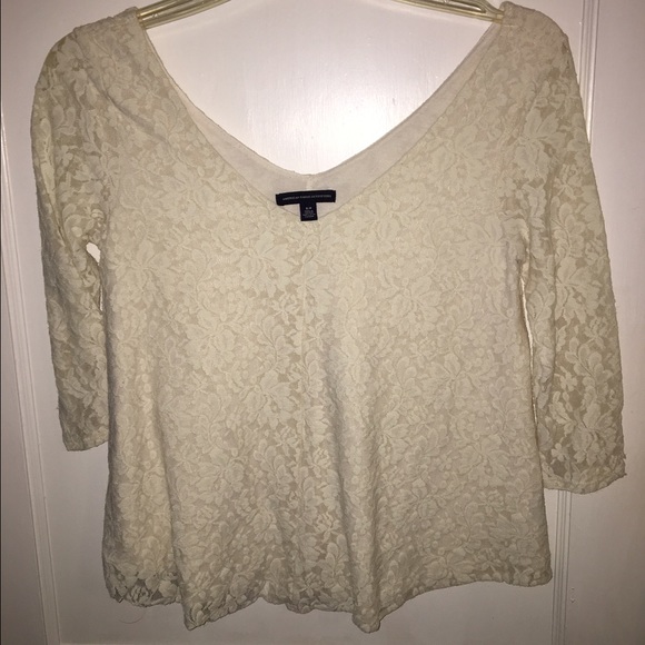 American Eagle white lace top