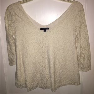 American Eagle white lace top