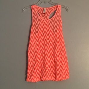 Orange chevron racer back tank