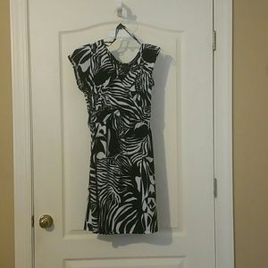 Black and White Print Dress - Size XL