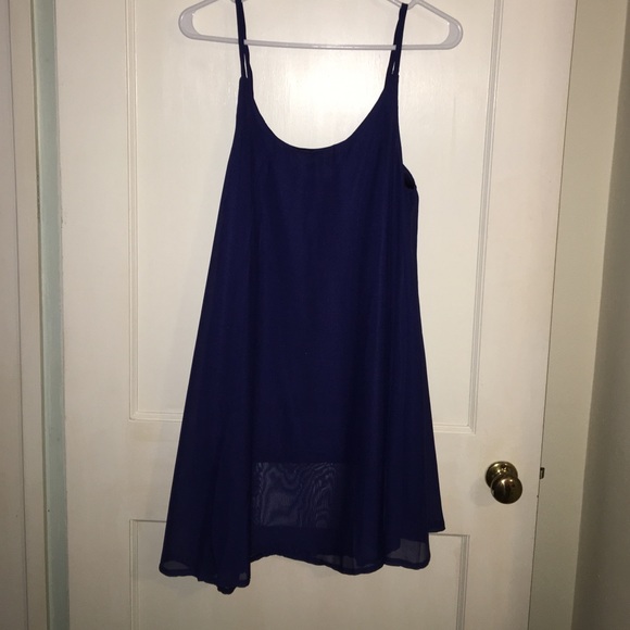 Navy blue sheer dress