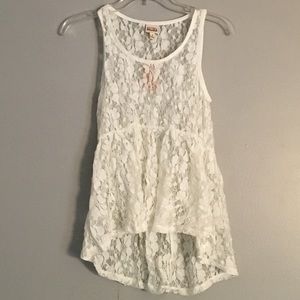 White lace baby doll tank