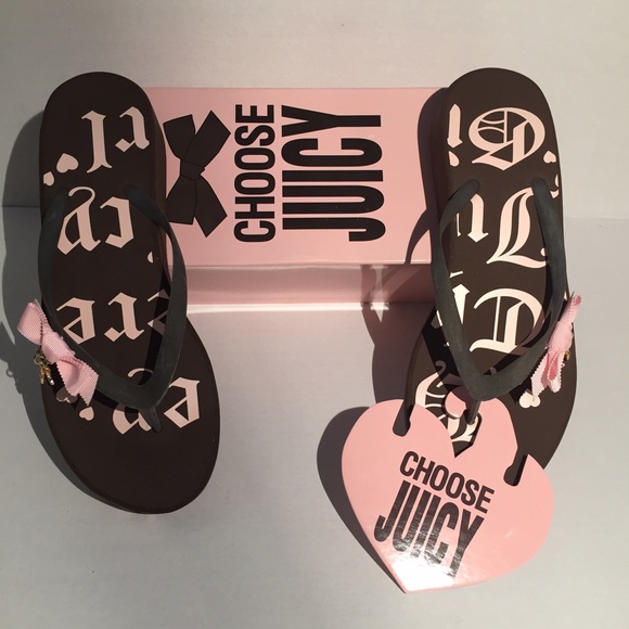 NEW-JUICY COUTURE Brown sandal flip flops Size 11
