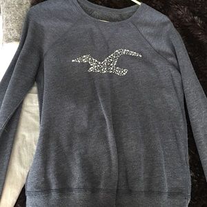 Grey Hollister crew neck hoodie