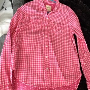 Pink and white flannel