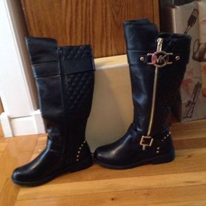 Never Worn! MK Black boots with gold hardware.