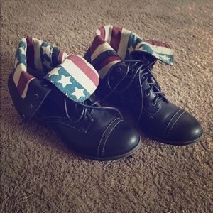 Combat boots with American Flag lining