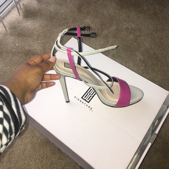 Grey and Pink Summer Heels. Never worn.