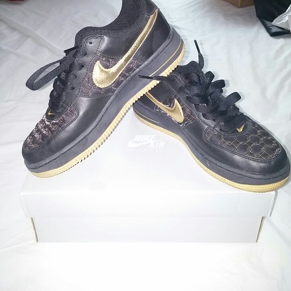 Black and Gold Air Force Ones