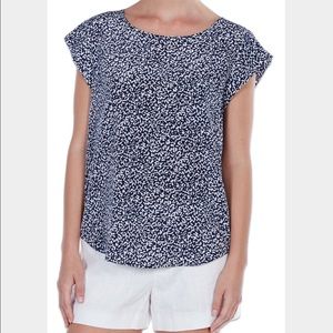 Joie 'Rancher' silk matte top in blue print