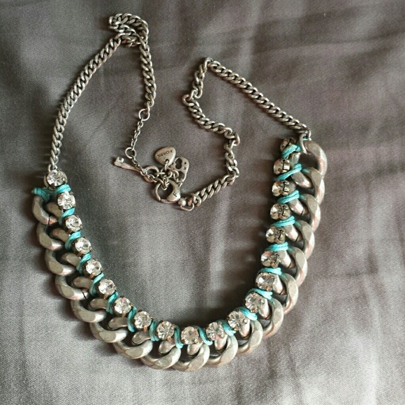 Fossil Chain and Rhinestone Necklace - Picture 1 of 3