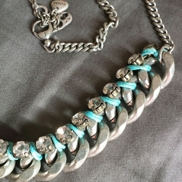 Fossil Chain and Rhinestone Necklace - Picture 3 of 3