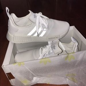 Adidas white NMD reflective