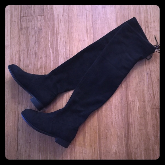 Faux Suede Thigh High Boots