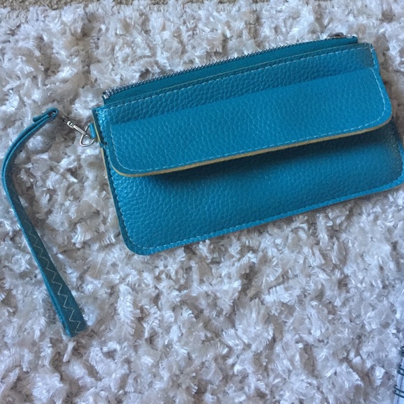 Blue leather wallet