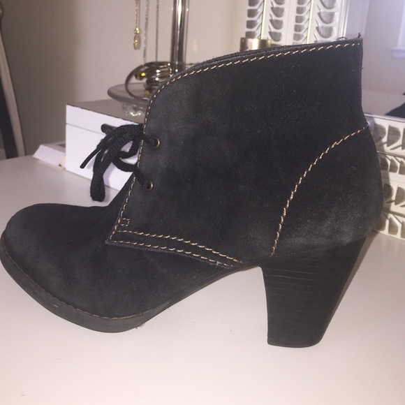 Clark's black leather ankle boots