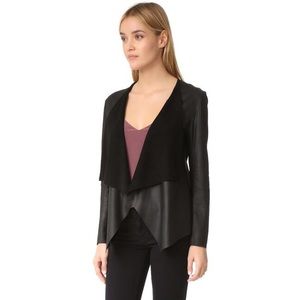 BB Dakota Derby Drapey black leather jacket