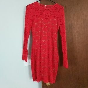 Express red lace dress size small NWT