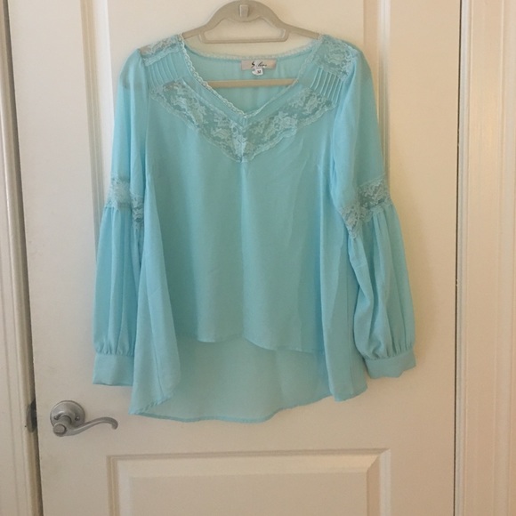 Sheer Blue Blouse - Picture 1 of 2