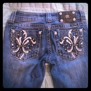 Miss Me Fleur de Lis bootcut 26x31