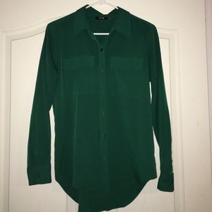 Emerald Green Silk Blouse