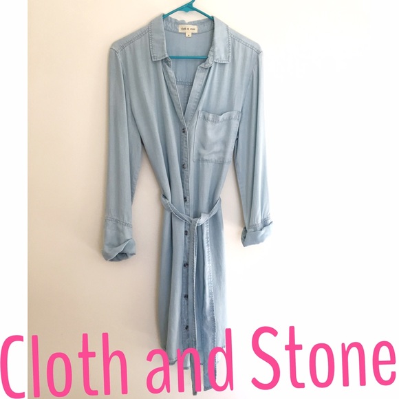 Cloth and Stone Denim Shirt Dress