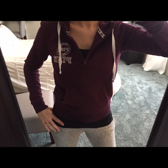 Quarter zip PINK sweatshirt