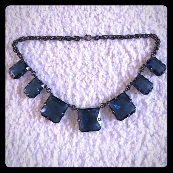 Ann Taylor Blue and Gun Metal Gray Necklace