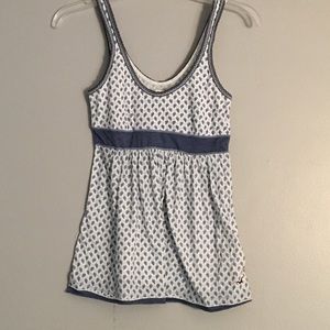 Blue patterned tank top