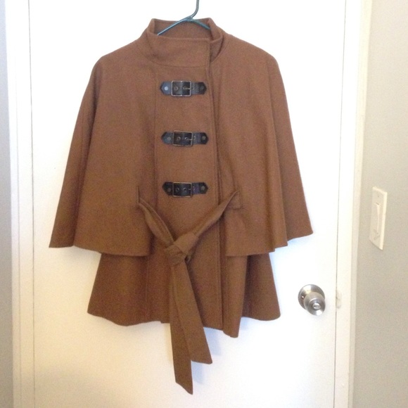Tan riding cape, equestrian style