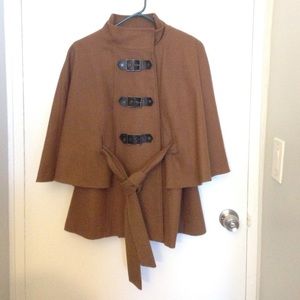 Tan riding cape, equestrian style