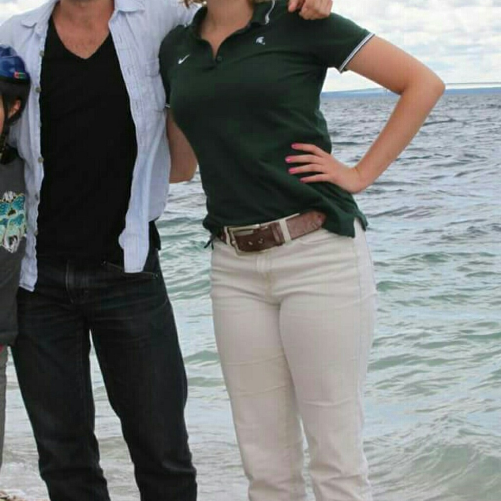 Stretch denim capris