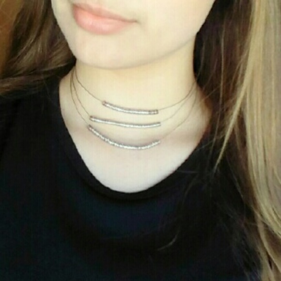 Silver Vintage Layered Choker