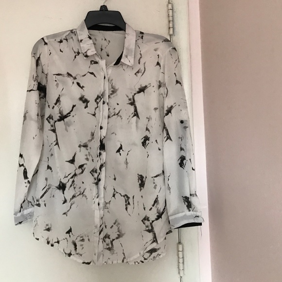 White and black blouse