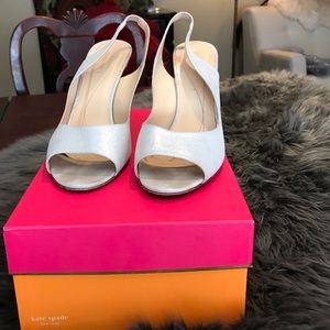 Silver Kate Spade Sling Backs