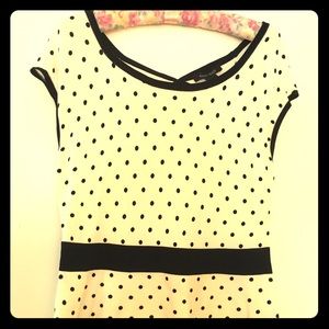 White House Black Market Polka Dot Peplum Shirt