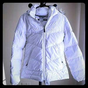 NIKE WHITE WINTER JACKET WITH FUR HOOD
