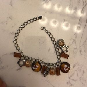 Glass dangle bracelet