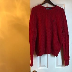 Men's red polo sweater size Large
