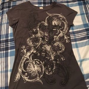 Gray shirt with cross