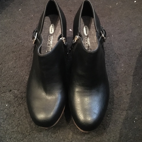 Black platform booties