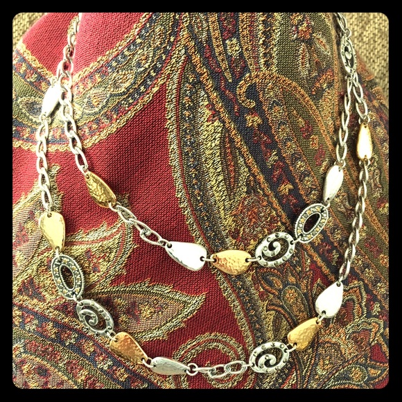 Brighton Melange 42" gold/silver/jeweled necklace.